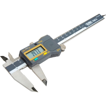 Global Industrial 0-6/150MM Absolute Origin IP54 Digital Caliper W/ Factory Calibration 534802